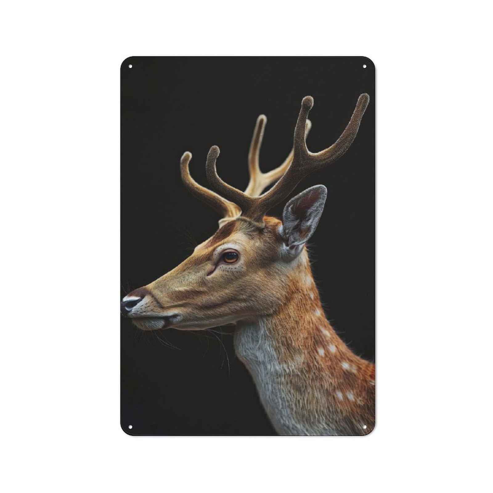 Deer Office Metal Sign 30x20cm, Understated Office Wall Decor for Workspace, Cafe, Shop Or Desk Area
