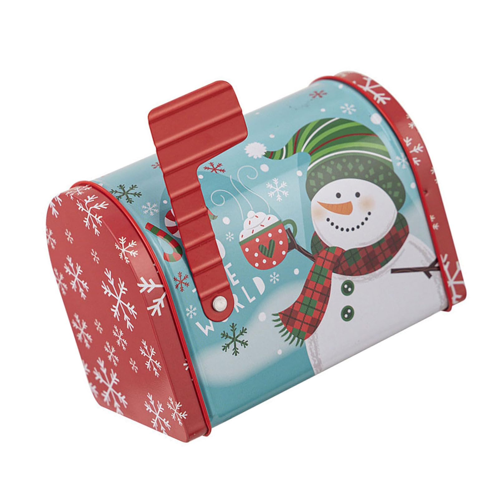 Tsophreniq Seasonal Cookie Tin Tinplate Mailbox Shaped Candy Holder Decorative Snacks Box Christmas Party Decoration Accessories Christmas Storage Container