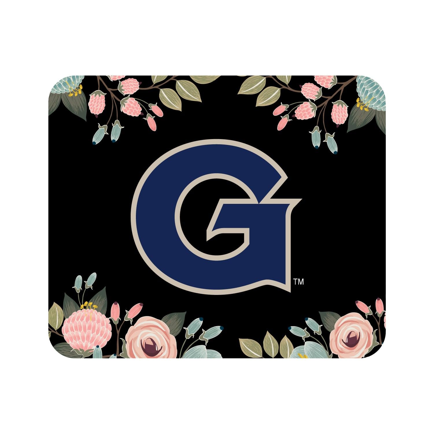 Mouse Pad, Fabric, Georgetown University Standard/Floral Pink