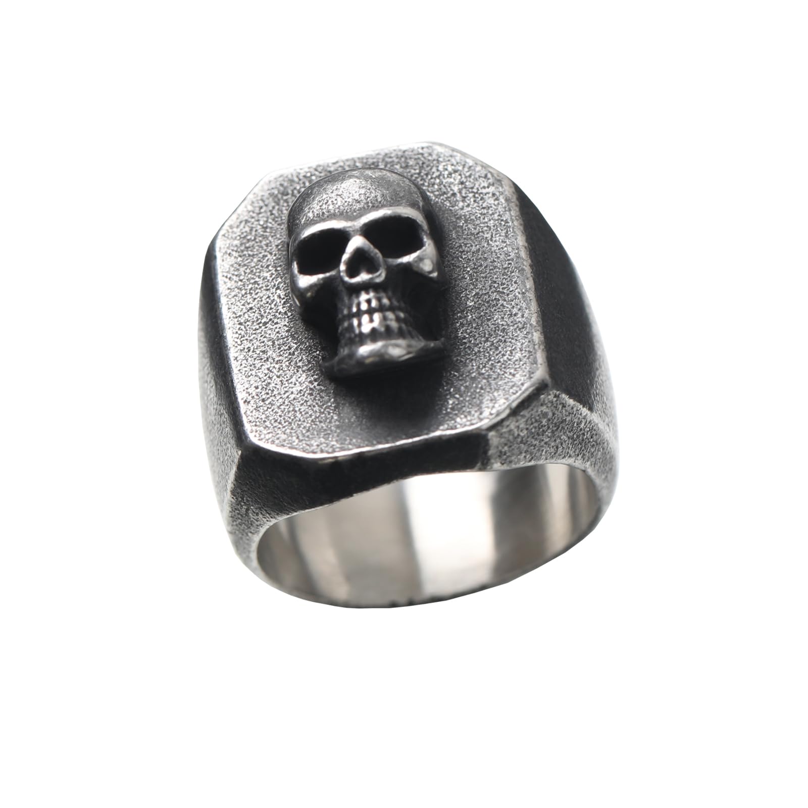 VELESAY Anillo Calavera Hombre Acero Inoxidable Anillo Sello Hombre Anillo Gótico Punk Rock Cráneo Calavera Anillo Biker Skull Anillo Calavera Mujer Anillos Joyería