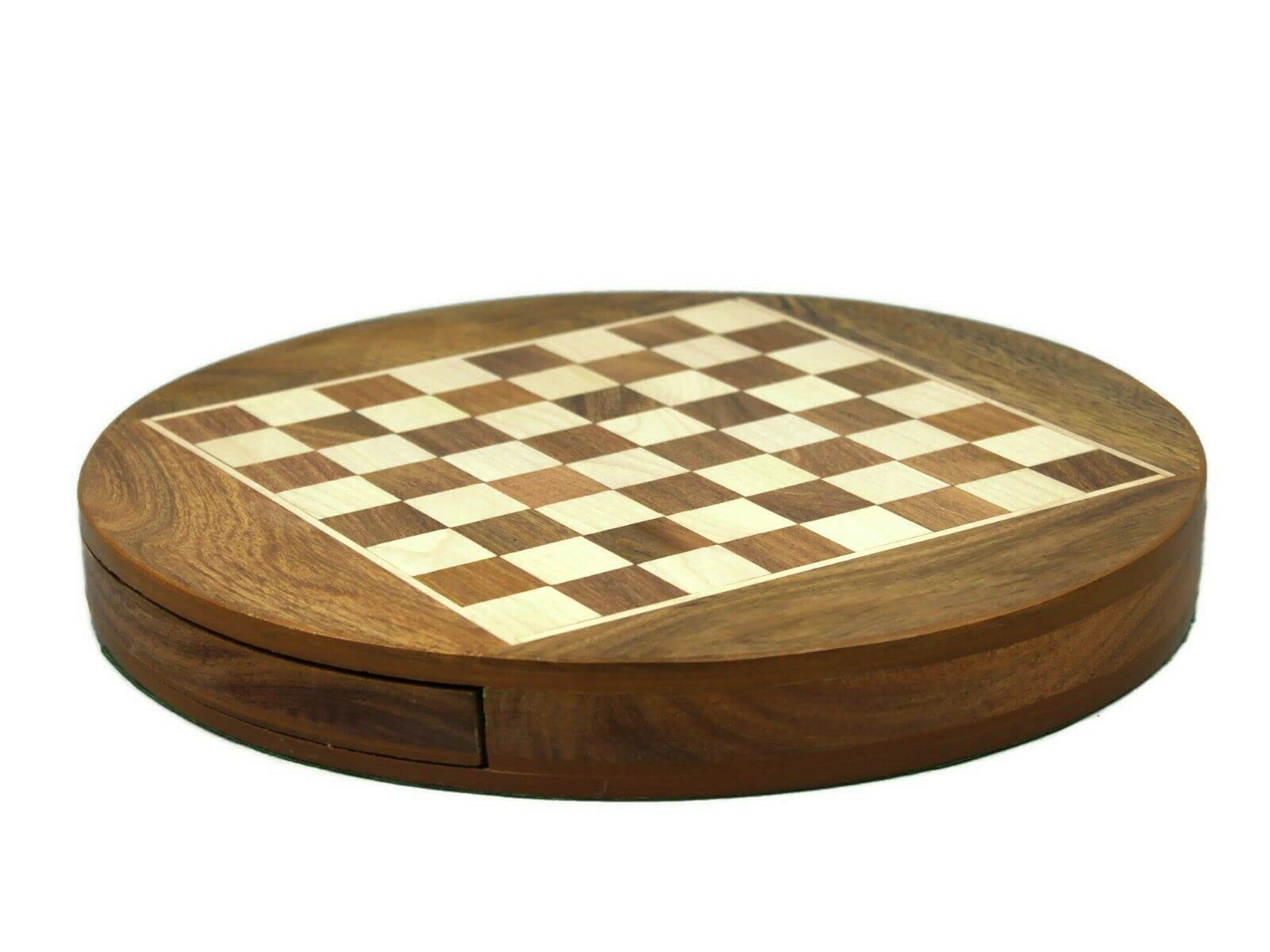 Jeu d'échecs rond en bois massif 30,5 cm