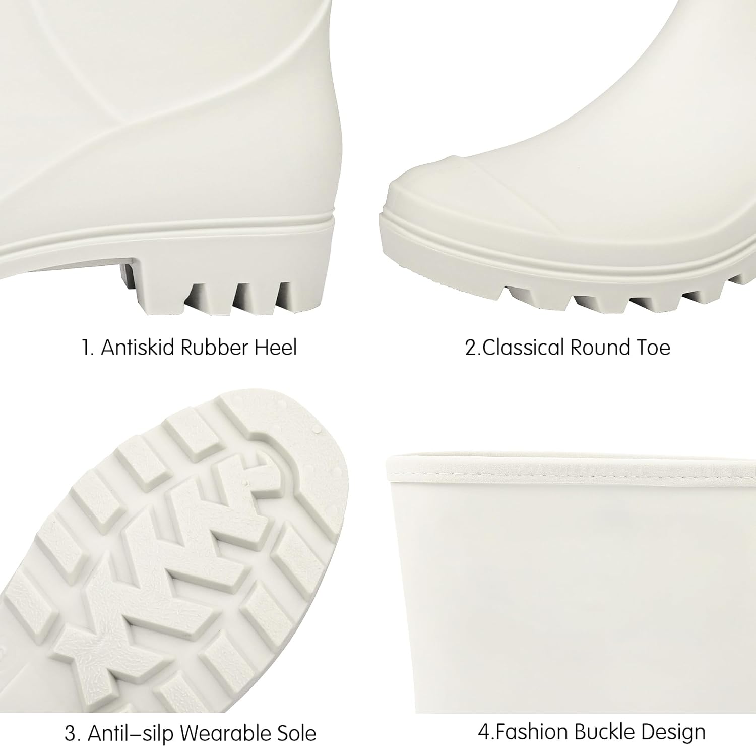 DKSUKO Women's Mid-Calf Rain Boots Garden Boots Waterproof Rubber Boots