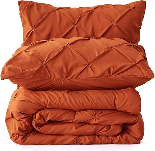 Vista 8 de NexHome Juego de edredón tamaño King, juego de edredón de 3 piezas de microfibra plisada suave y ligera, alternativa al plumón para todas