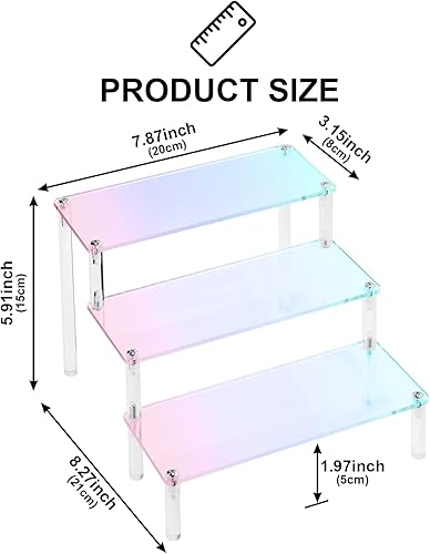 Vista 36 de Soportes acrílicos para exhibición, magdalenas transparentes, perfumes, figuritas, elevadores, soporte organizador de colonia, estantes acrílicos