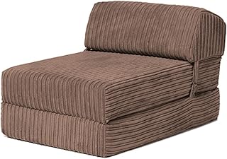 Loft 25 Jumbo Cord ausklappbare Einzel Futon Z-Bett Matratze Sofa | Sleepover Guest Wohnzimmer | Soft und bequemen Stuhl | leicht und langlebig | Qualität Cord Stoff Möbel (Mokka)
