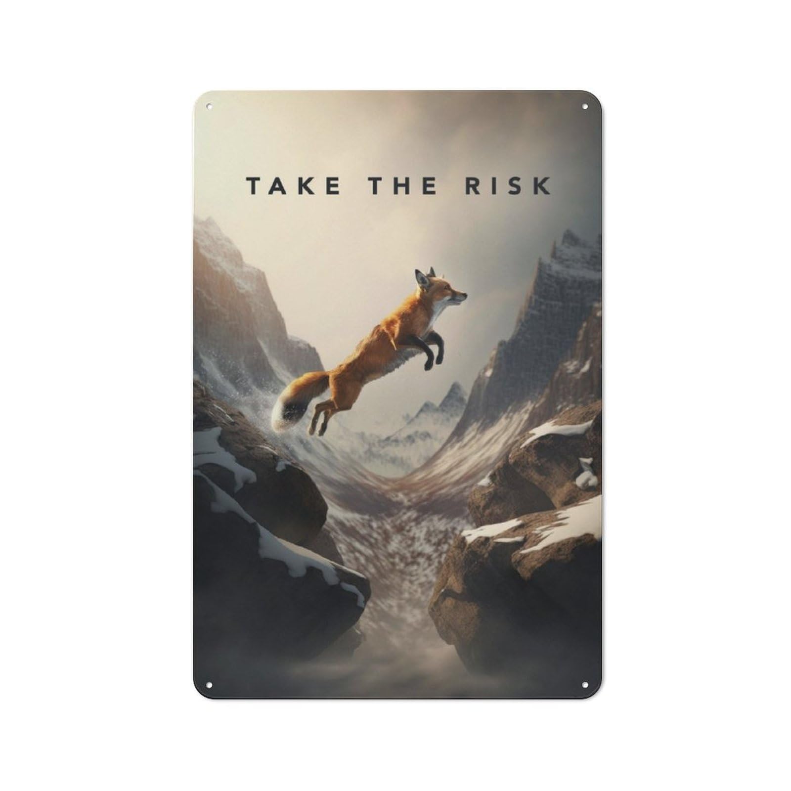 Junmoney Take The Risk Motivation Retro Tin Wall Plaque 30X20cm Featuring For Garage Wall, For Vintage Wall Decor Fans, For Themed Room Decoration