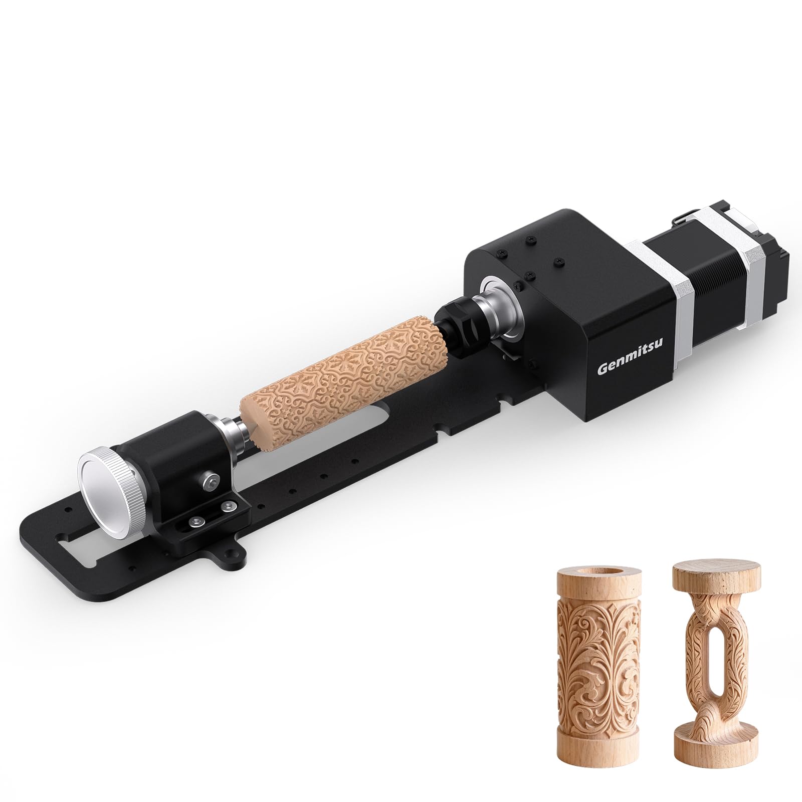 Genmitsu 4. Achsen-Drehmodul für Cubiko Desktop-CNC-Maschine, zylindrische Gravur, 120 mm Spannbereich, 4:1 Untersetzung