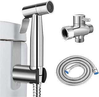 Handheld Bidet Sprayer, Stainless Steel Bidet Toilet Sprayer Set, Baby Cloth Diaper Sprayer with Water Spray, for Muslim Shower Self Cleaning Pet Shower