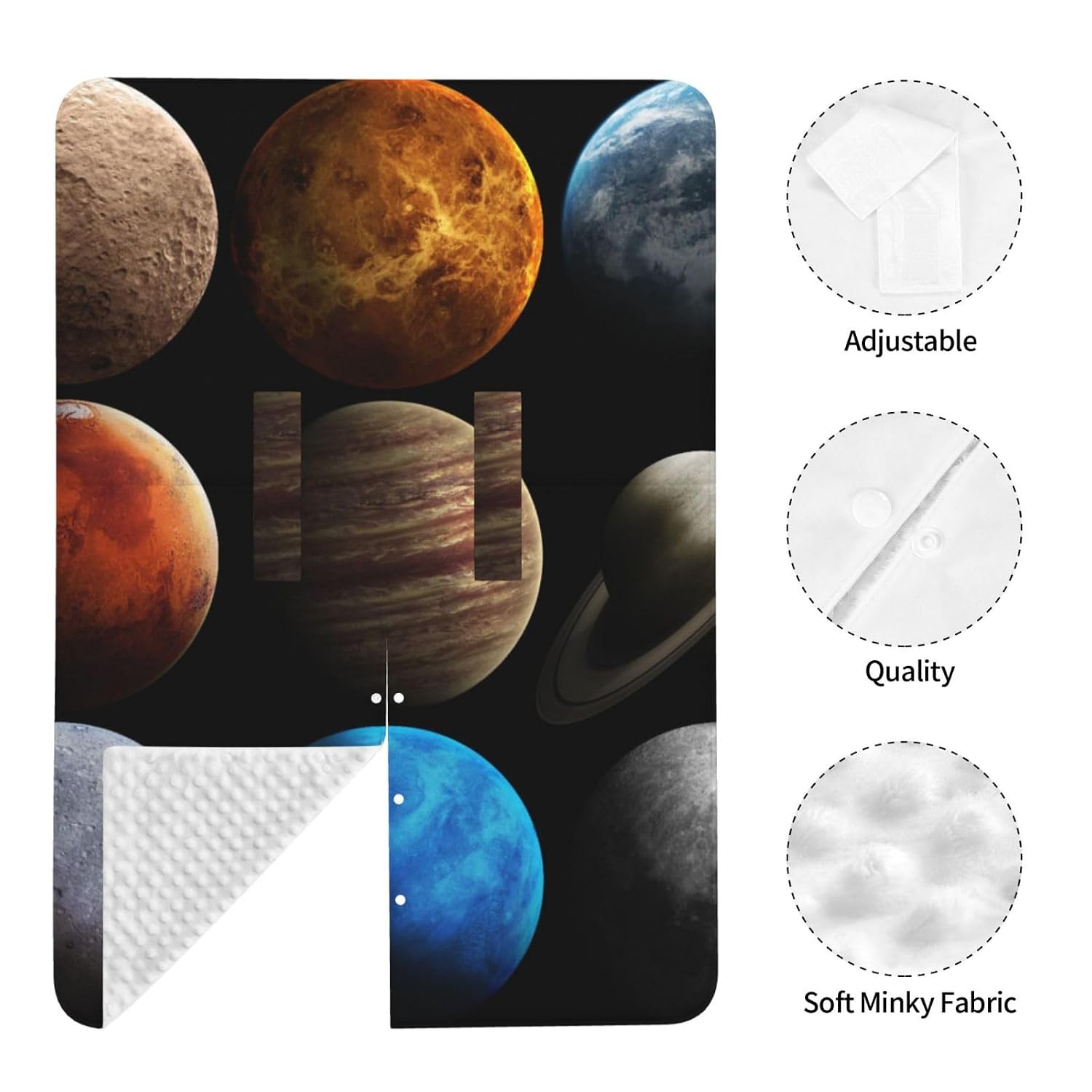 Hight Quality Solar System Planets Baby Car Seat Cover & Breastfeeding Nursing Cover - Breathable Stretch Fabric Multi-Use