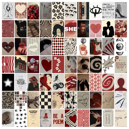 Leifyson 70pcs Wall Collage Kit Aesthetic Picures Pink Preppy Room Decor Aesthetic Collage Picture Wall Decor Posters for Teen Girls Bedroom Dorm (4x6 inch)