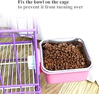 Vista 4 de Recipiente para jaula para perros, cuencos desmontables de acero inoxidable para alimentos de mascotas, contenedor de alimentación de agua