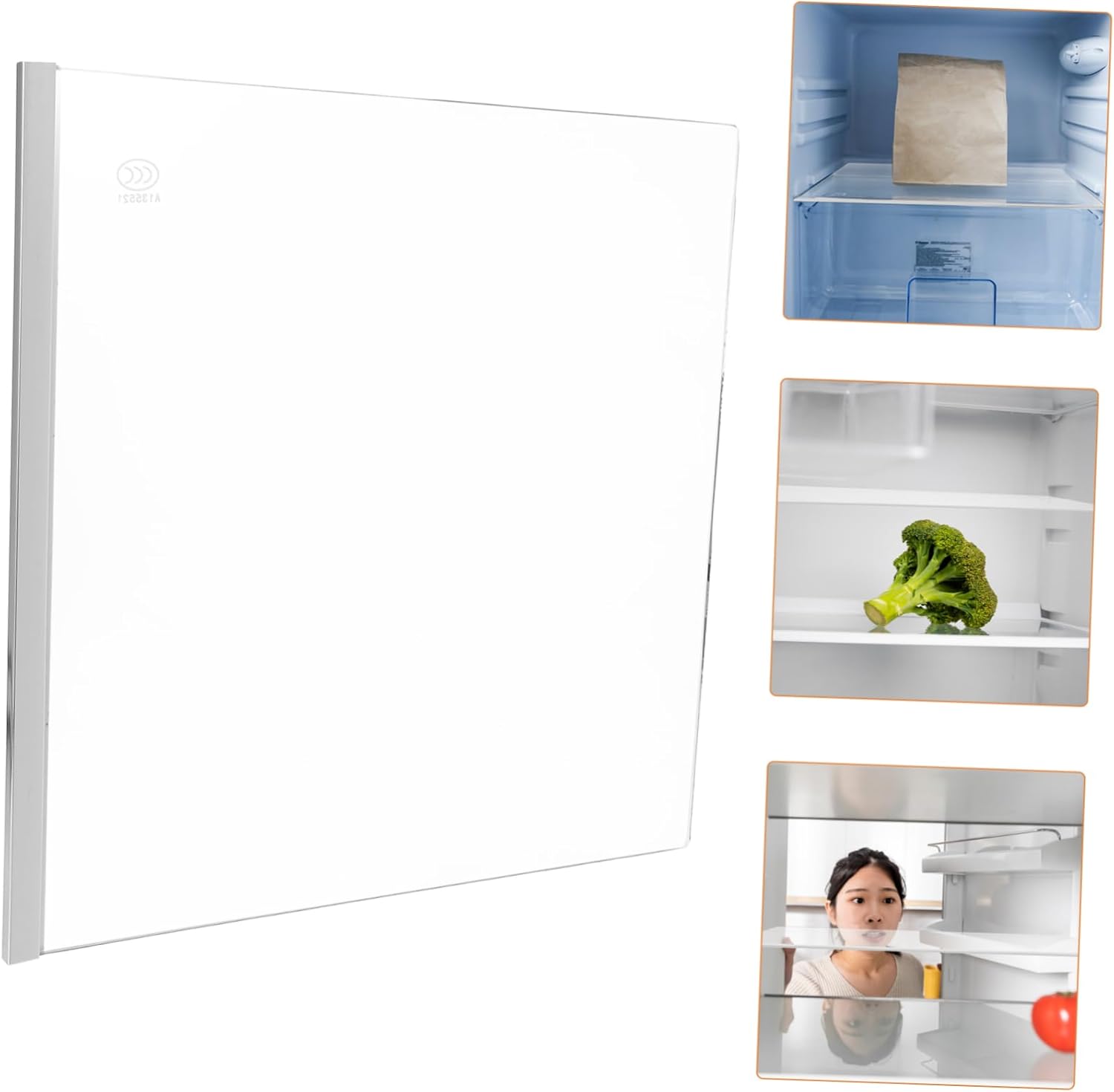 Gadpiparty Tempered Glass Refrigerator Divider 1-Piece Fridge Shelf Organizer Removable Separator for Kitchen Storage for Freezer and Refrigerator Organization