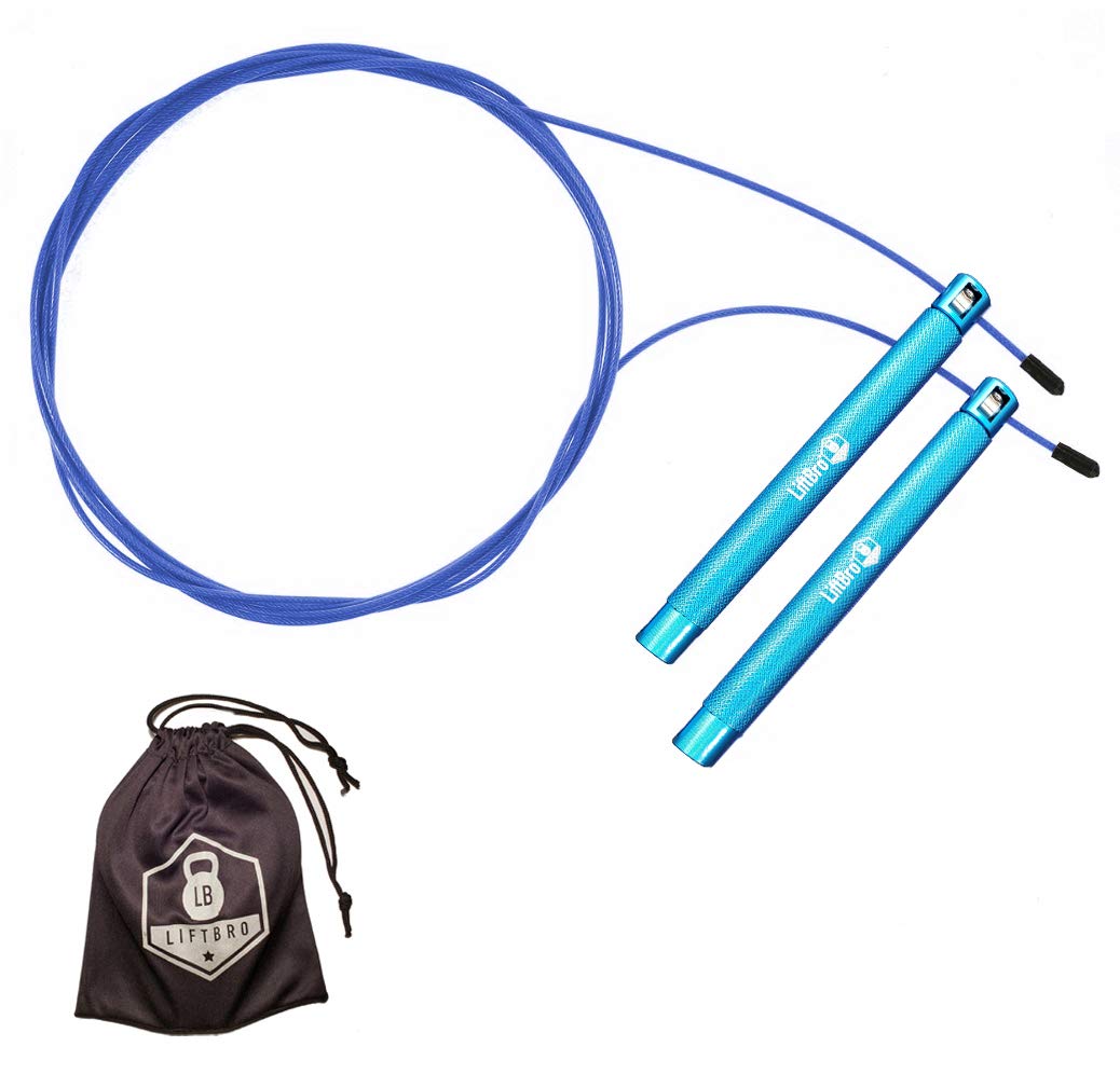 LiftBro Beast Release Jump Rope v.2.0 - Adjustable Speed Rope for High Intensity Training, Cardio and Fitness (Blue)