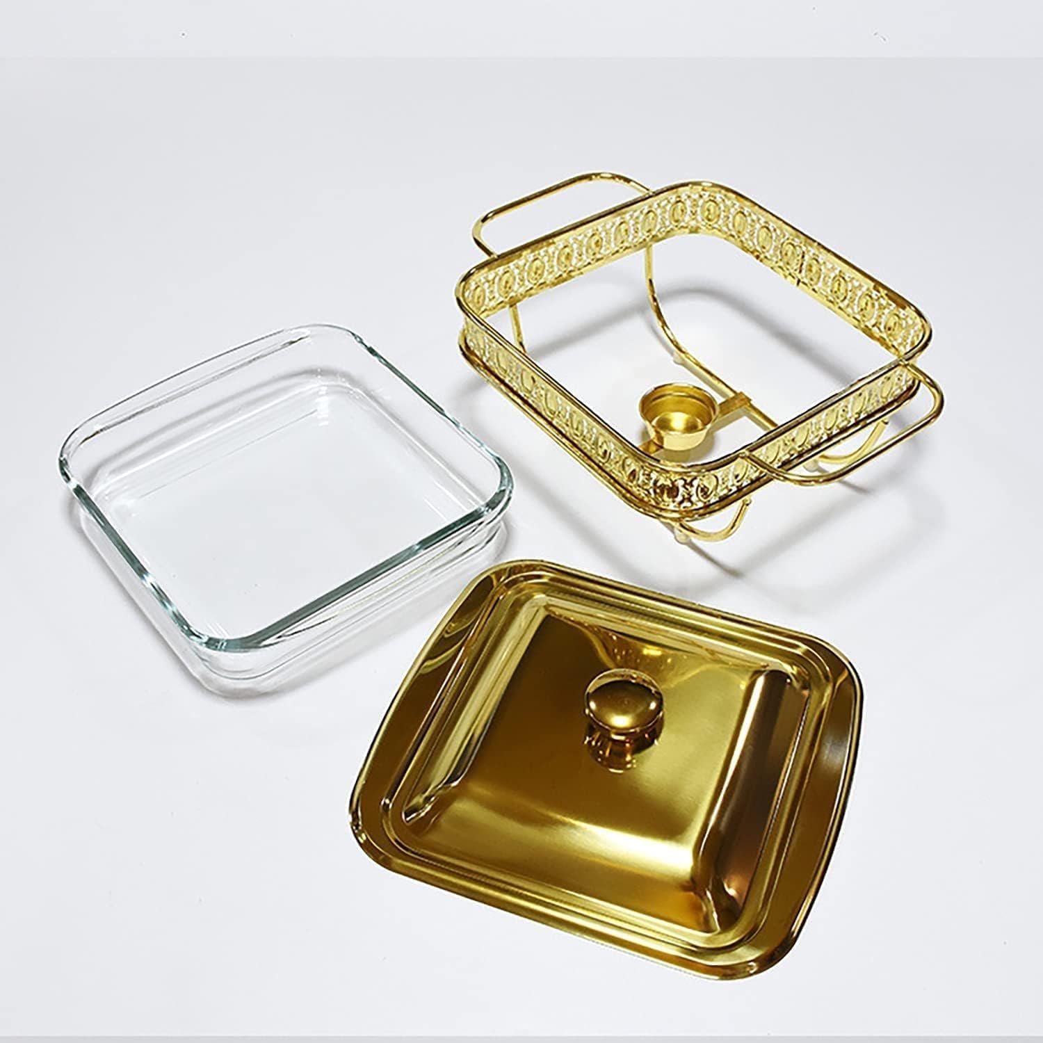 Set di scaldavivande da 1,8 l, scaldavivande e scaldavivande con coperchio, scaldavivande per feste, buffet, picnic all'aperto, casa,