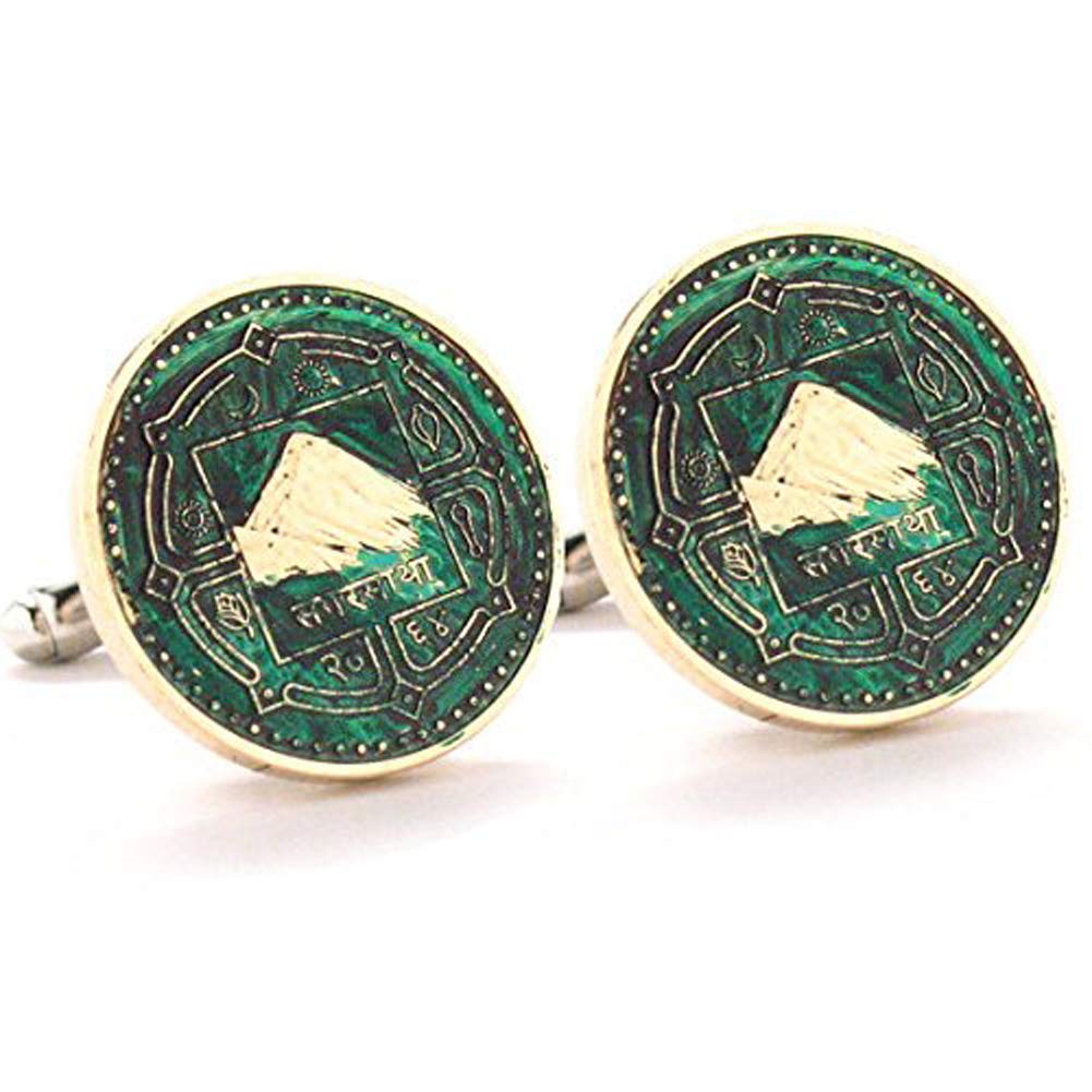 Mount Everest Cufflinks Cuff Links Coin Nepal Rupee Coins Money Champion Asia India Finance Trade