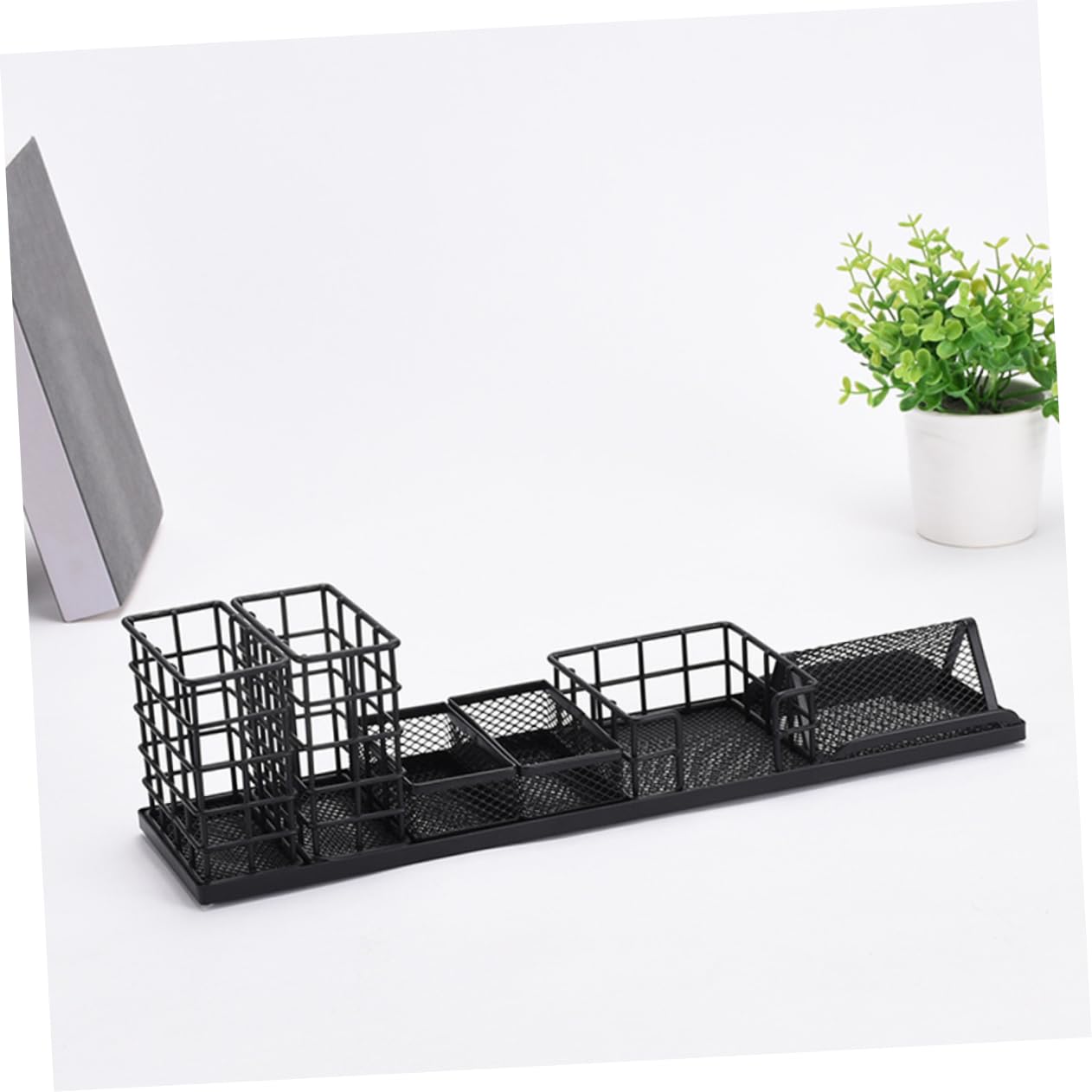 Portapenne Da Scrivania in Metallo Set 7 Pezzi, Contenitore Per Matite Grande Capacità Scomparti Separati, Organizer Multifunzione Resistente Allo Sbiadimento Per Ufficio e Casa