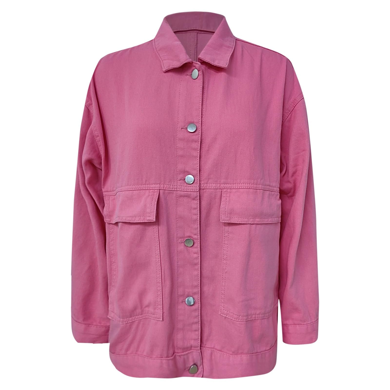 Chaqueta Vaquera Mujer Oversize, Chaqueta De Mezclilla Elástica Chaqueta Vaquera Larga Mujer De Gran Tamaño Con Bolsillo De Manga Larga Cazadora Mujer Entretiempo Chaqueta Aviador Para Primavera Otoño