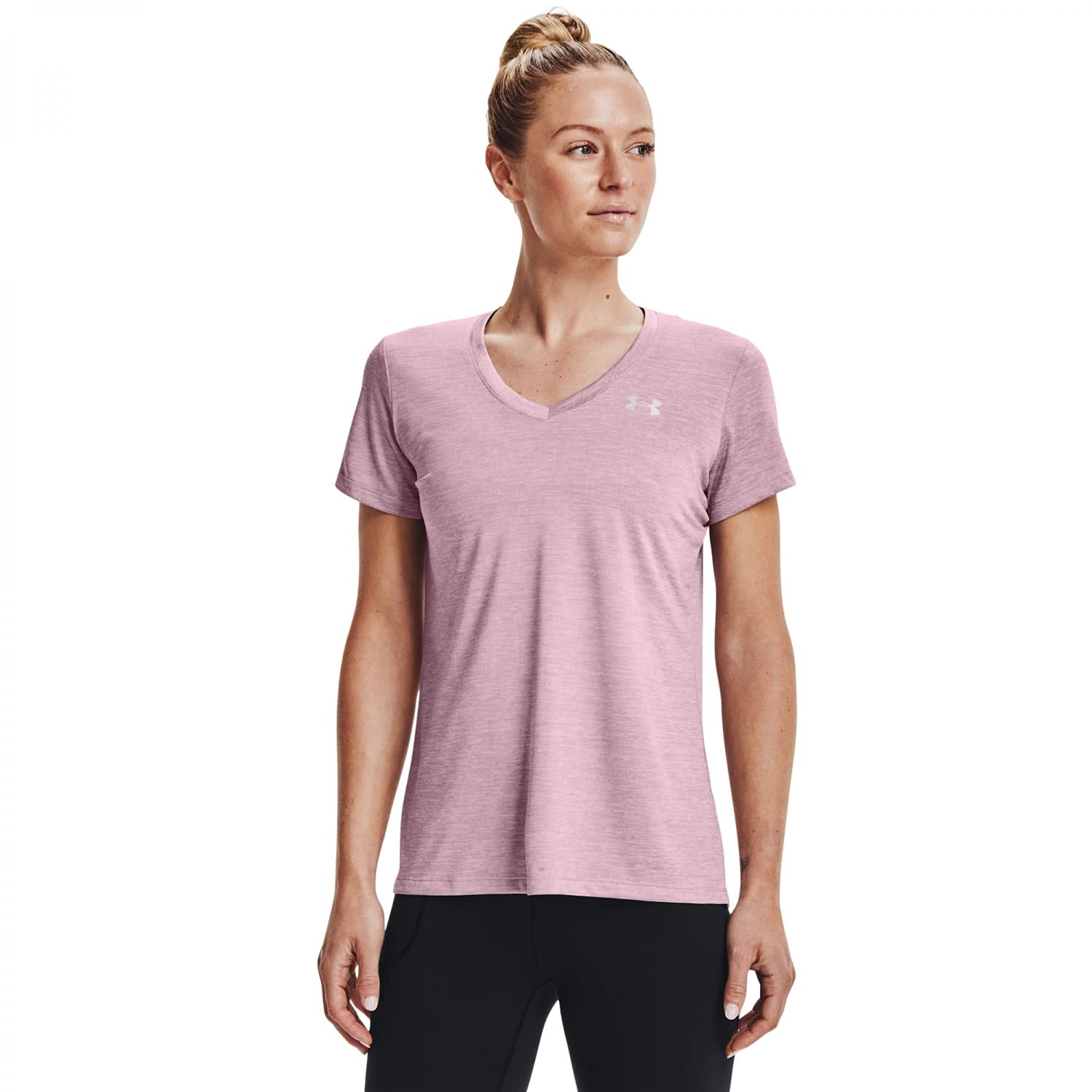 Under Armour Women's Tech™ Twist V-Neck Rebel / Metallic Silver Pink Extra Large