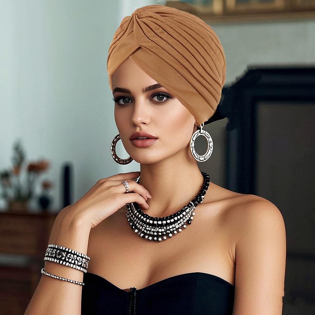 4 Pcs Foulard en Bambou pour Femme - Turban, Bonnet de Nuit, Chimio pour Perte de Cheveux, Cancer, Chimiothérapie