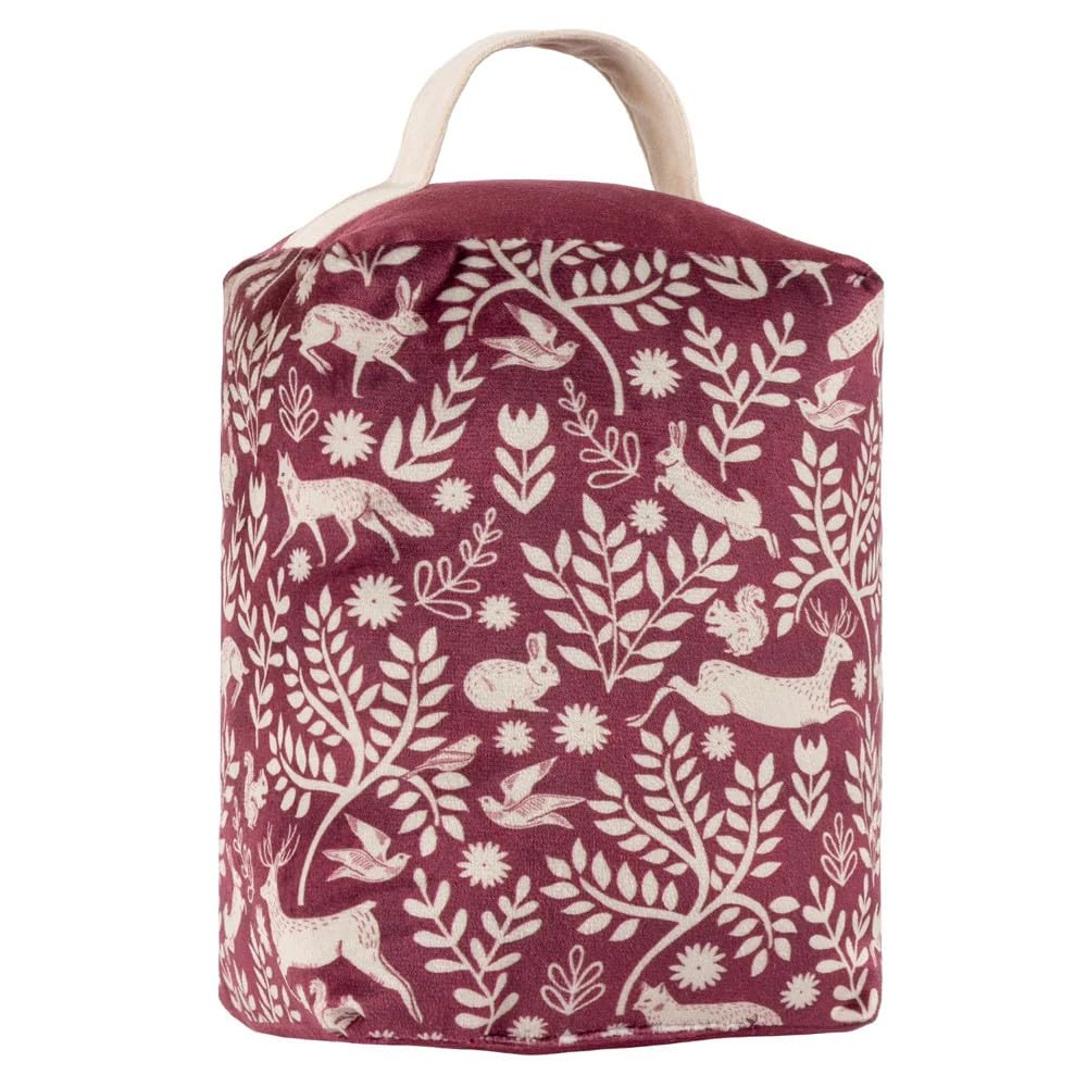 furn. Skandi Woodland Animal Velvet Doorstop - Purple