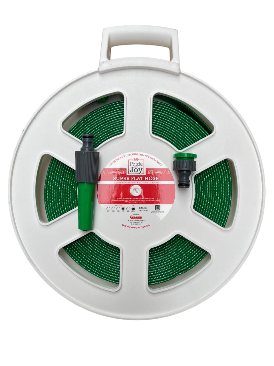 15m (49ft) Flat Drinking Water Safe Hose on Luxury Reel – Motorhome, Boat,Campervan