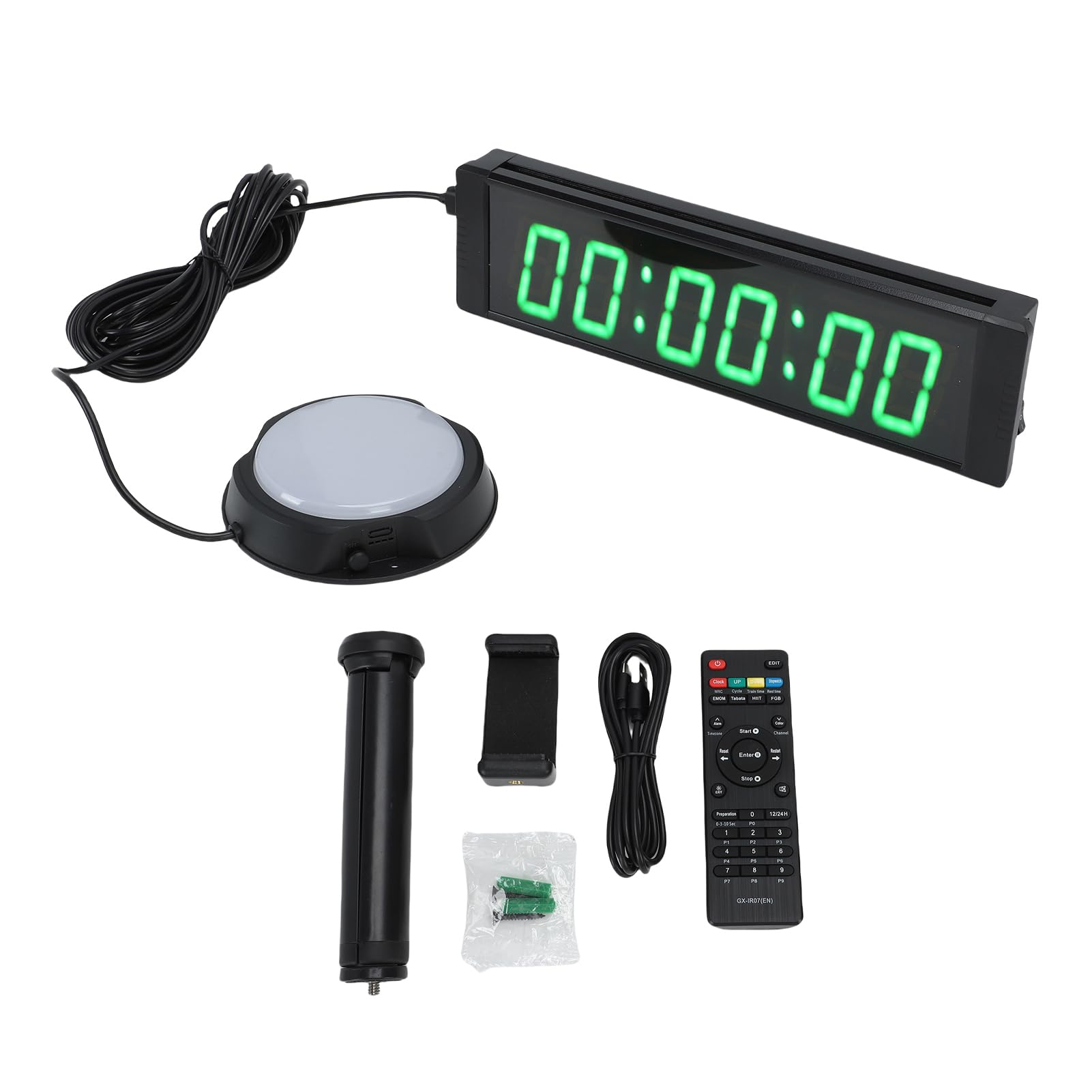 Garosa 6-stelliger Renntimer, Elektronischer Timer mit Grüner LED und Kabelgebundener Taste, 1,5-Zoll-Display für Sportveranstaltungen und Meetings