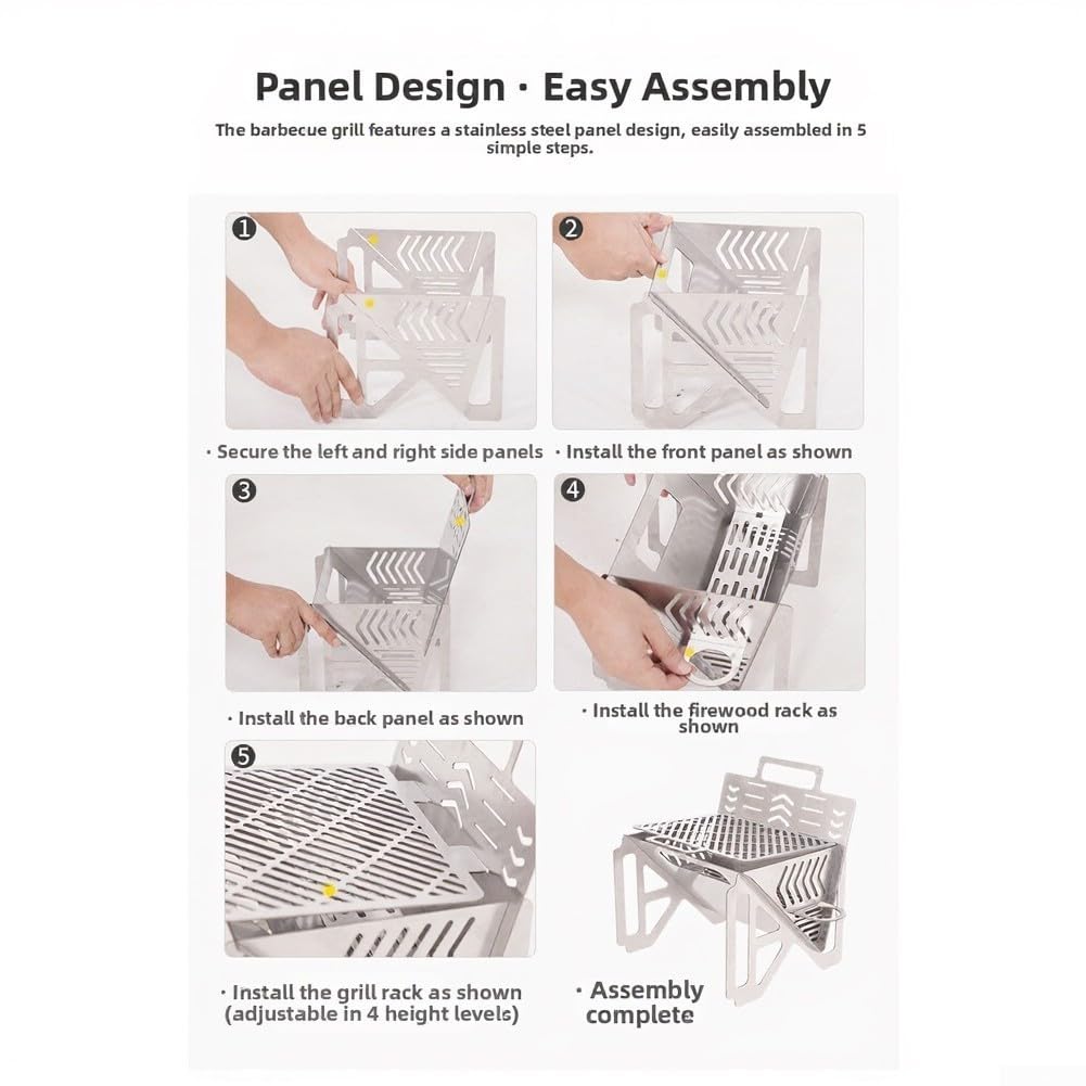 Poêle à pour bois Pliable Acier Léger pour Camping Poêle à pour