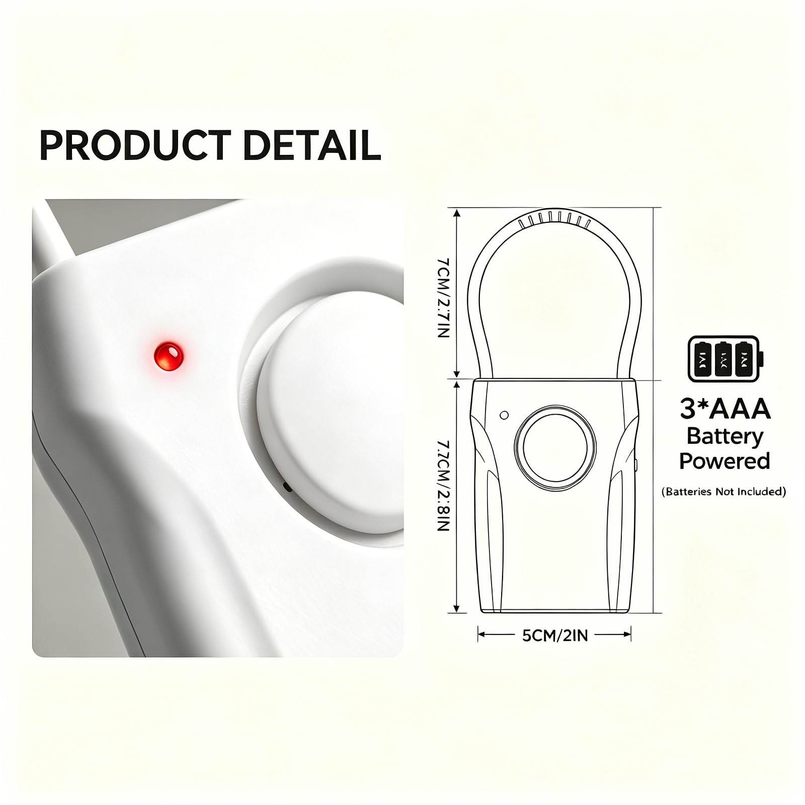 Confezione da 4 allarmi portatili per maniglia della porta, allarme di sicurezza a vibrazione da 120 dB con 3 livelli di sensibilità regolabili, allarme antifurto per la sicurezza di viaggi, hotel