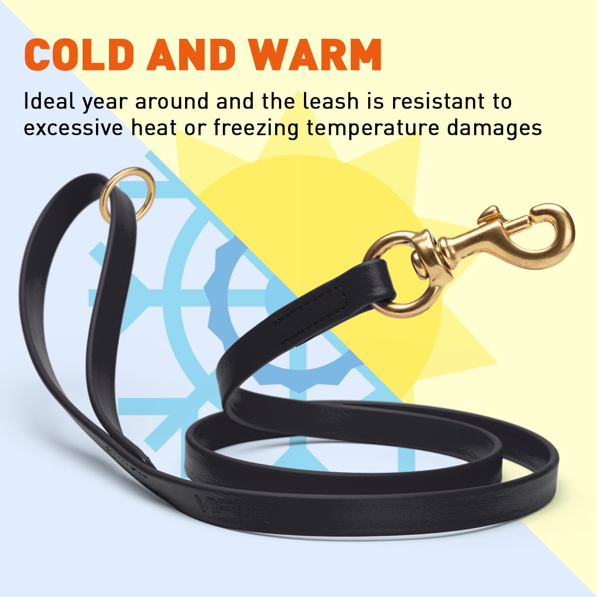Viper Biothane K9 Working Dog Leash Waterproof Lead for Tracking Training Schutzhund Odor-Proof Long Line with Solid Brass Snap for Puppy Medium and Large Dogs 6ft, Black — view 6