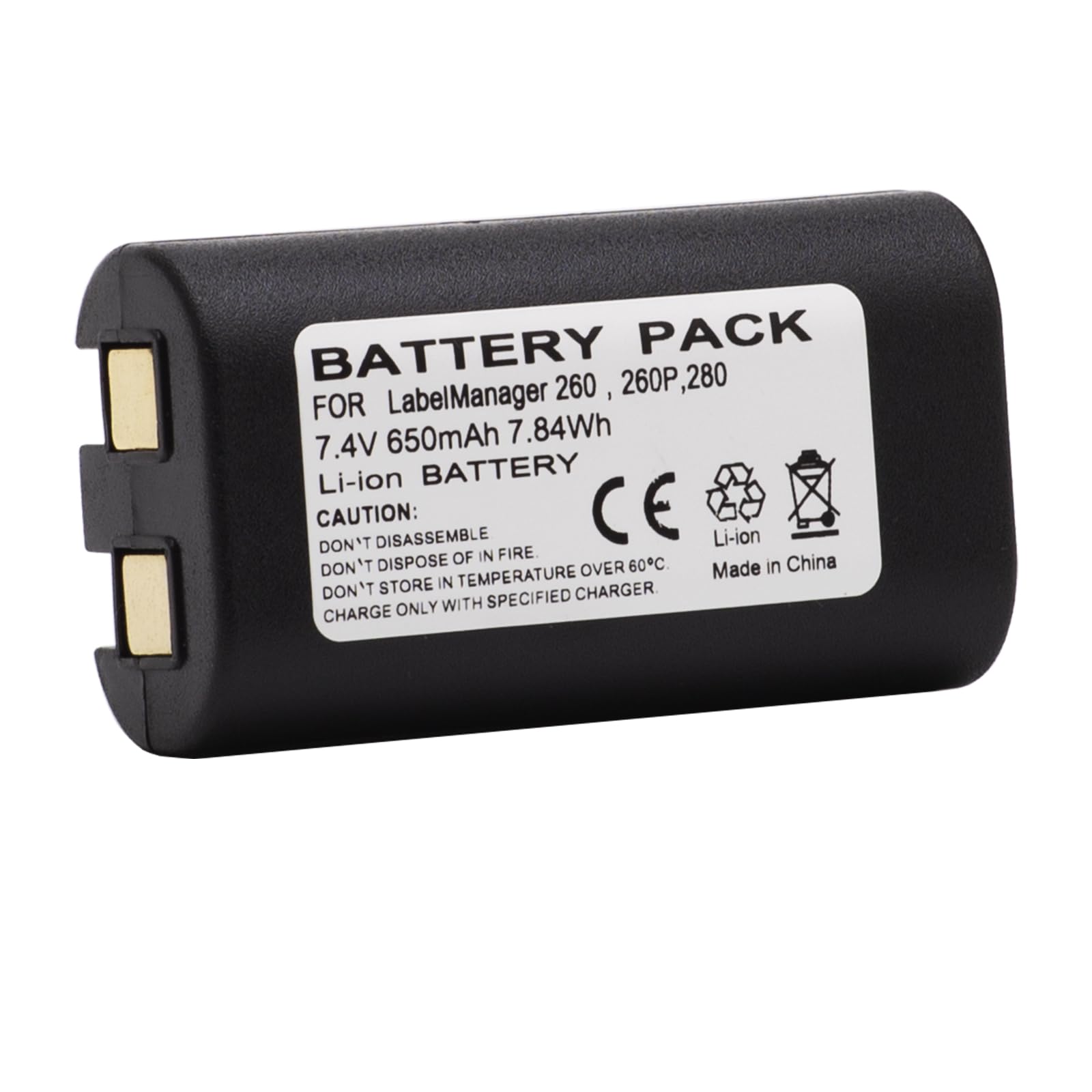 Fayerkar Li-Ion Battery Compatible with Dymo LabelManager 260, 260P, 280, PnP Printer, Copier, Scanner, Label Printer (7.4 V, 650 mAh), DZ-32