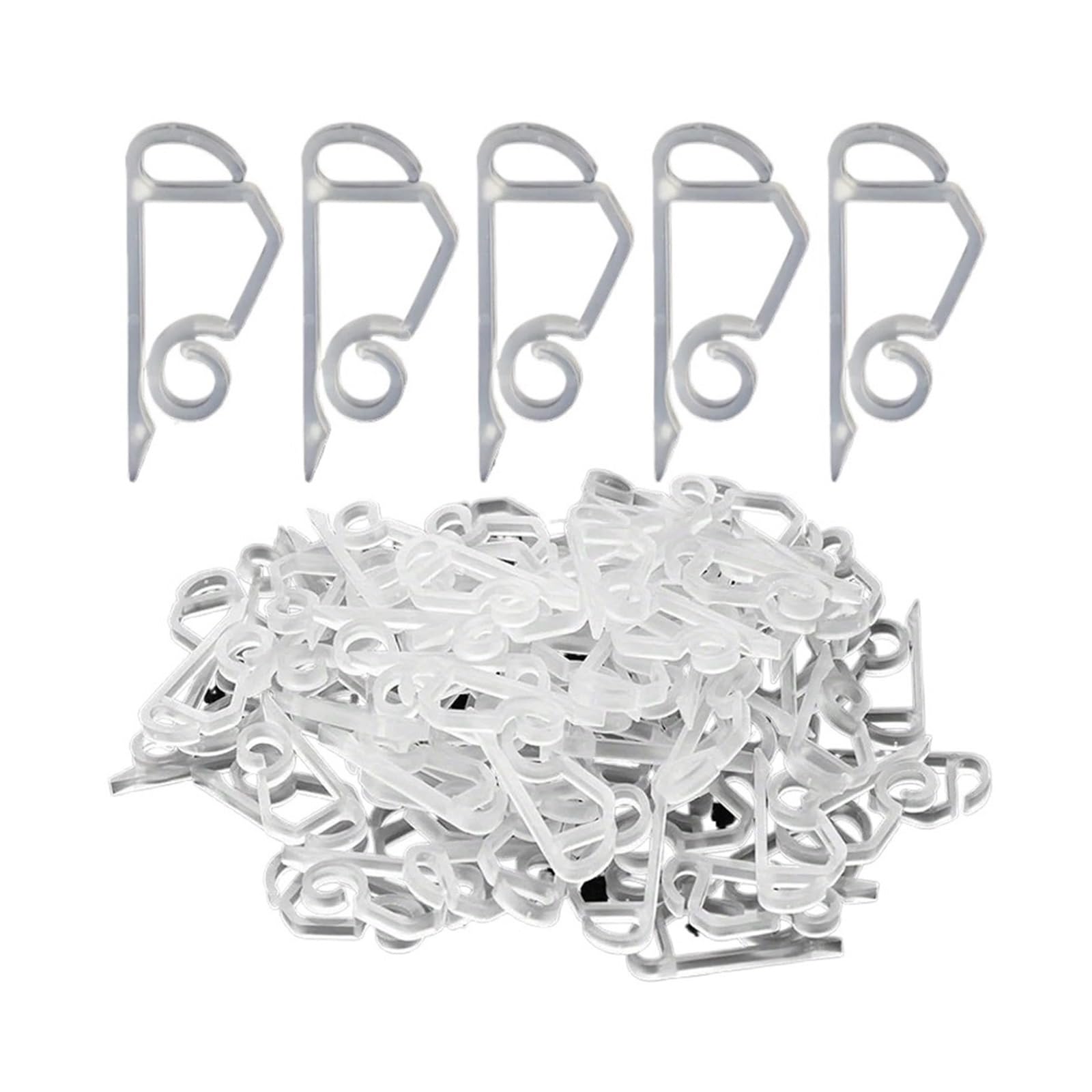BAYNOPURIN Outdoor Light Hook 200/20x Holiday Hanging Clips Mini Lights Hooks for Outside String Christmas Decoration Plastic Gutter(White,40pcs)