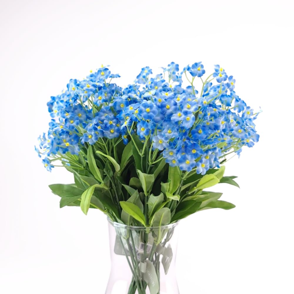 Crafty Capers 30cm Artificial Blue Forget-Me-Not Spray for Faux Floristry Crafts | Set of 5