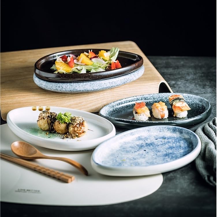 Talerze obiadowe nieregularne talerze kreatywne naczynia ceramiczne do domu talerz restauracyjny talerz do hotelu talerz do sushi talerz rybny talerz do makaronu (A)