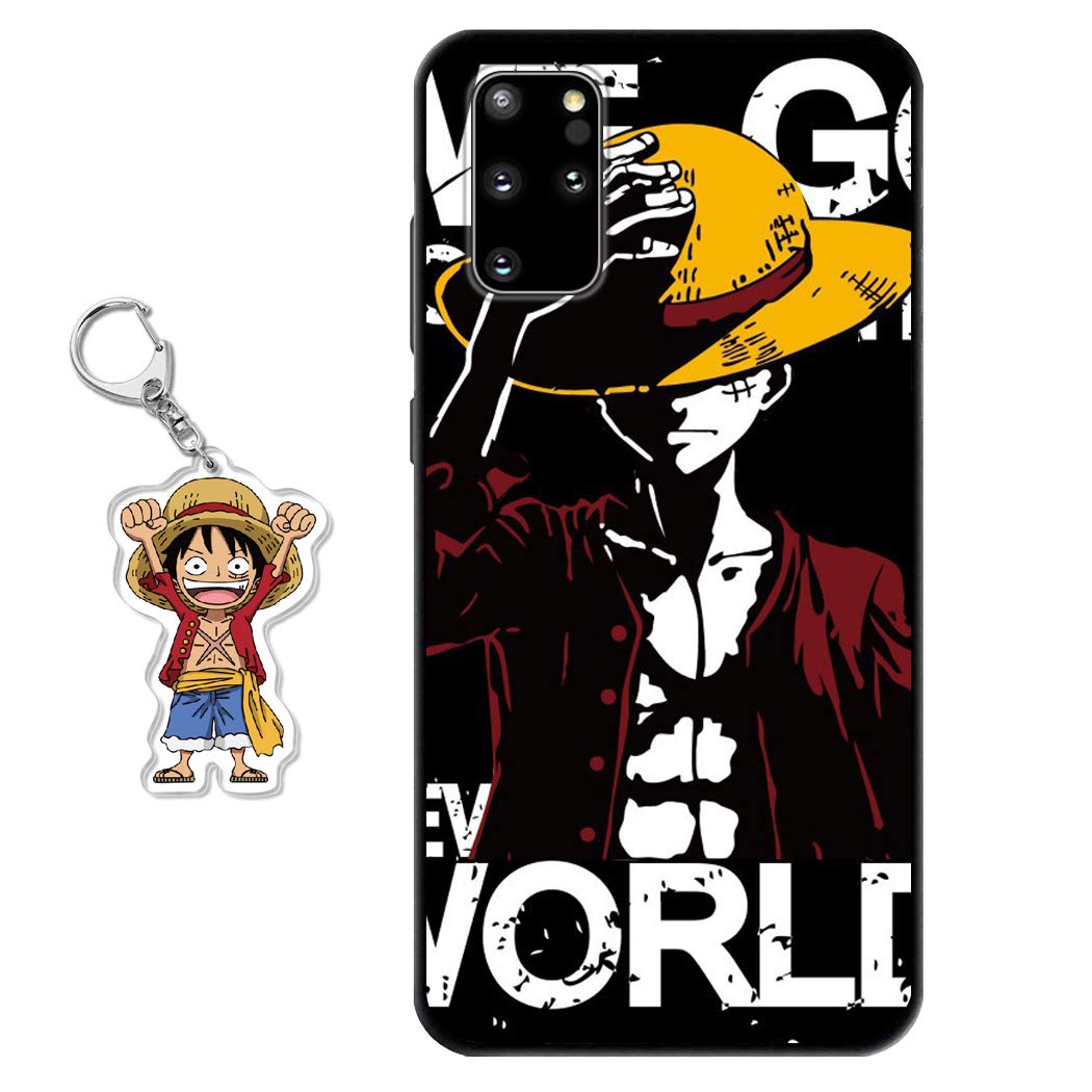 Compatible with MOTO G 5G 2024 Case Anime Design [with Luffy Figure Keychain], Soft Silicone TPU Animation Cool Phone Case for Moto G 5G 2024/Moto G Play 5G 2024
