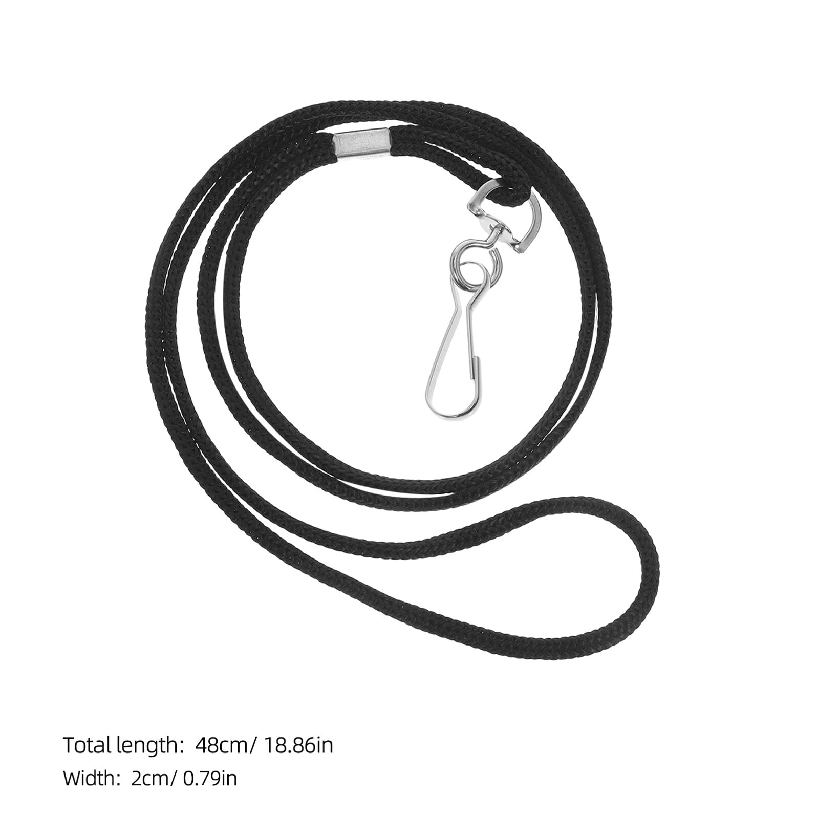 Cordon pour Badge Noir 100 Pièces en Polyester avec Clip | Lanières Porte-badges avec Boucle Détachable, pour Cartes D'identité et Badges, Usage École et Bureau
