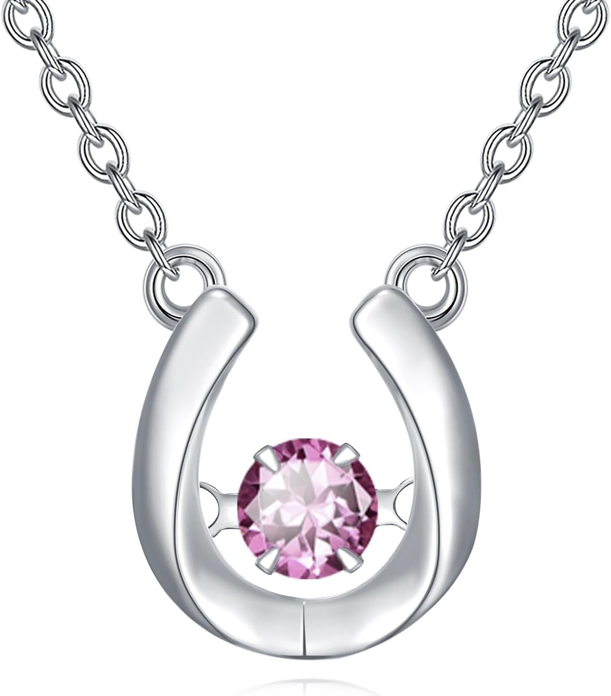 Personalized 10k/14k/18k Solid Gold/Plated Gold Horseshoe with Birthstone Necklace for Women Exquihttps://healthwealthnbeauty.com/ Crystal Jewelry