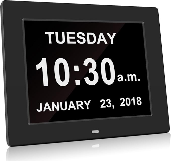 Heqiao Big Digital Non Ticking Alarm Clock Beside Mains Powered Large