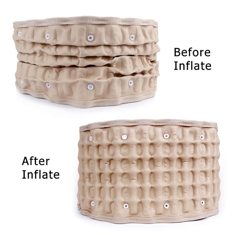 Faja Lumbar Fitness, ciática, escoliosis, Discos herniados, Alivio de tensión y esguince, cinturón de tracción del Aire espinal, con Correa de extensión,Negro