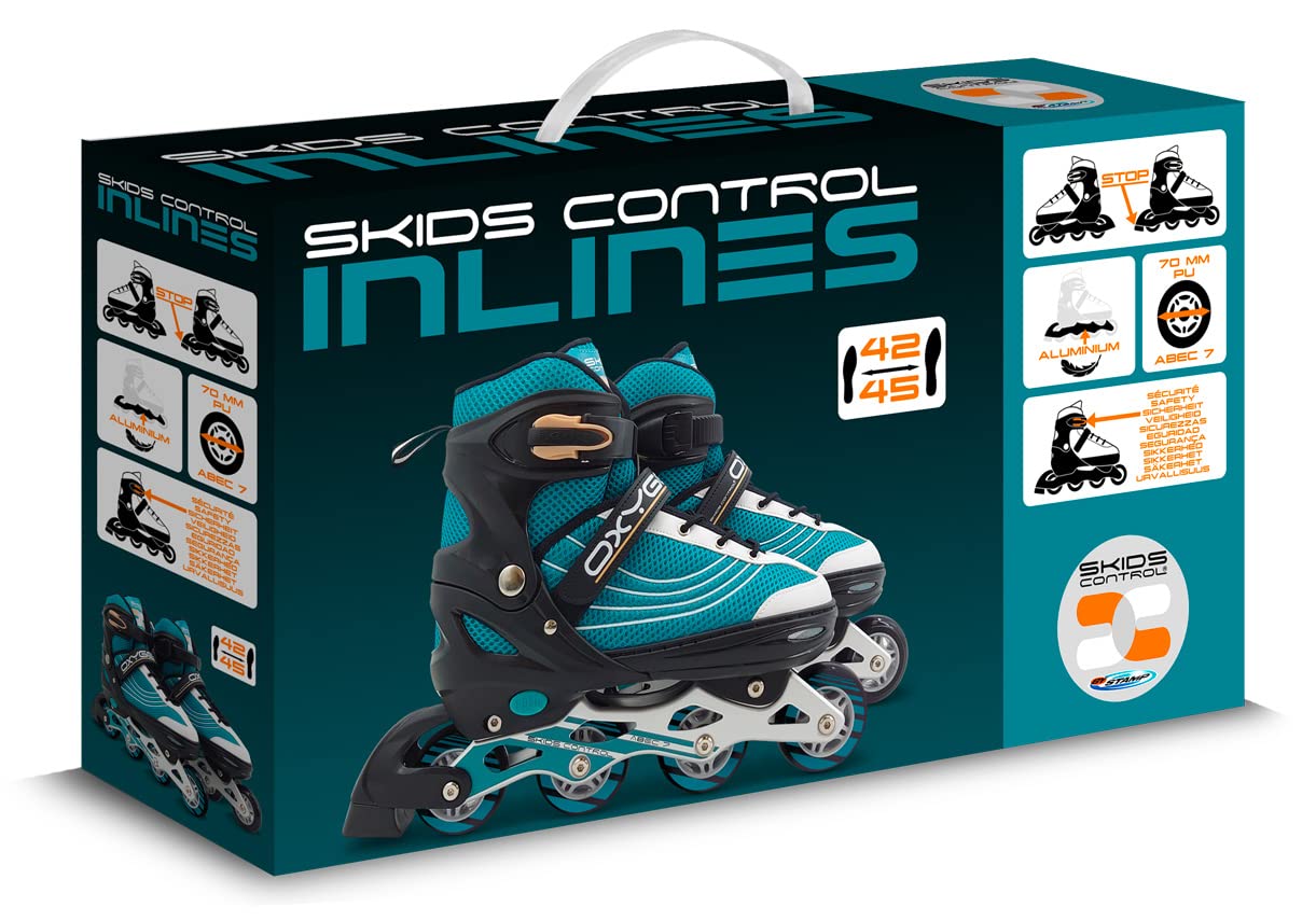 Patins en Ligne Ajustable Semi-Soft SKIDS Control Oxygen T. 42-45, Blue-Black