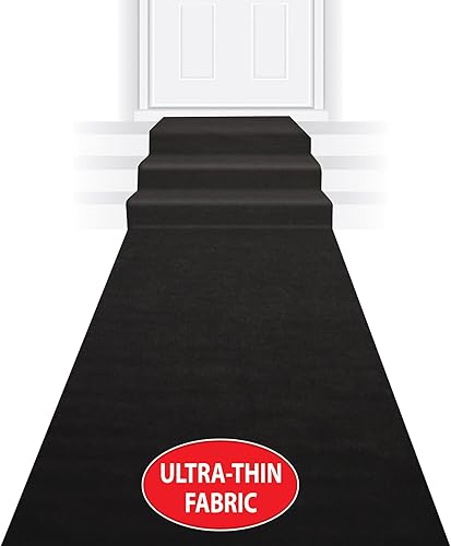 Miniatura 5 de Beistle S50087-BKAZ2 - Alfombra de pasillo de 2 piezas, color negro