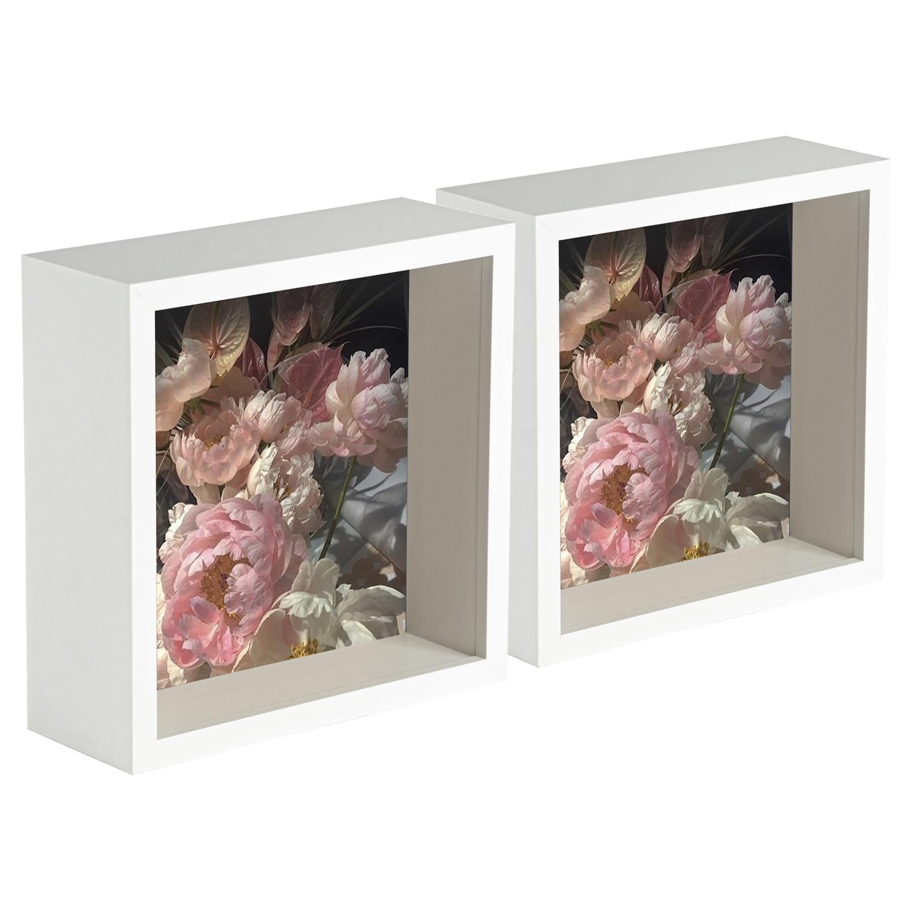 Nicola Spring 6 X 6" Deep Photo FramesWhite3D Deep Box Picture Frame Portrait Display Case (16 X 16Cm)Set Of 2 from B&Q