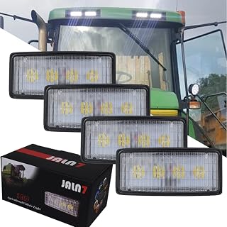4Pcs LED Headlight for Joh Deer Farm Work Lights 20W LED Tractor Bulb CE 12V 24V Waterproof Rectangular 4040 7200 8100 7000-8000 RE306510 R161288 RE37450 RE340681