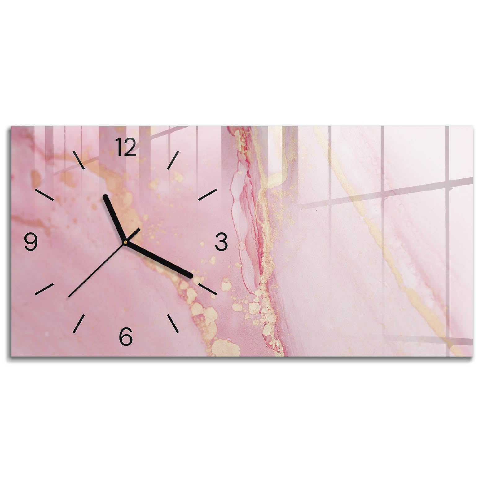 Horloge Murale Analogique 60x30 cm | Aiguilles Noires | Allongé