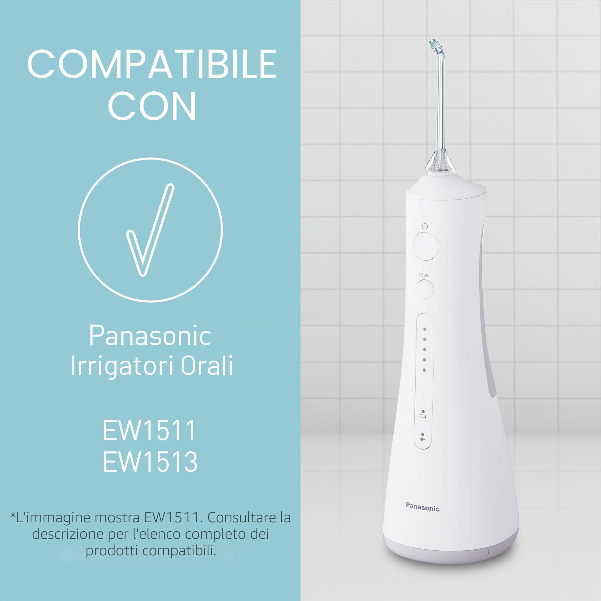 Panasonic WEW0983X503 Beccuccio di Ricambio per Irrigatore Orale Panasonic EW1511W503, Confezione da 2 Pezzi, Trasparente