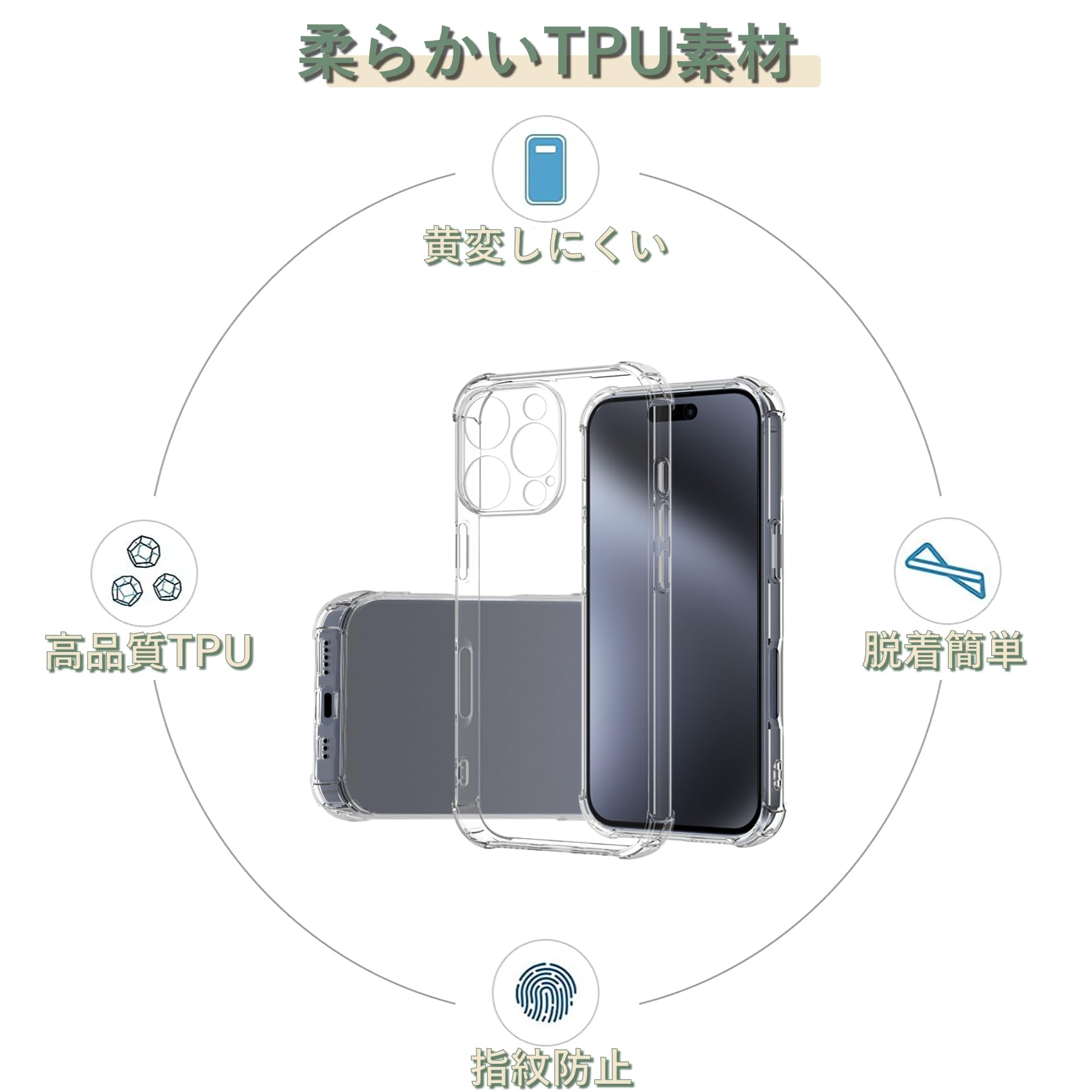 Amazon.co.jp: iPhone 16 Pro Max 用 ケース クリア TPU いphone 16