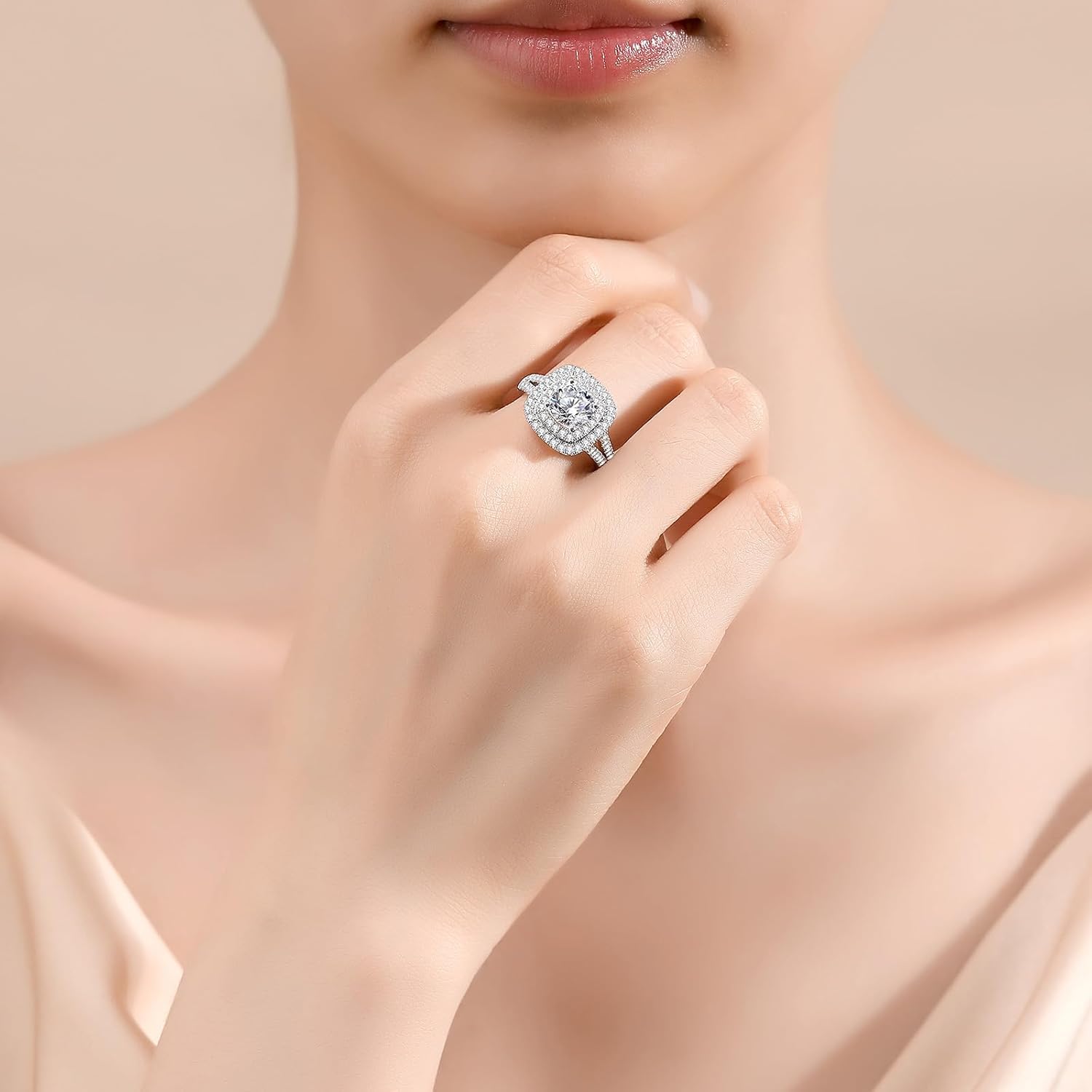 Moissanite Rings for Women Different Cut D Color VVS1 Moissanite Engagement Ring S925 Sterling Silver Ring Promise Wedding Rings for Wedding Anniversary - Image 6