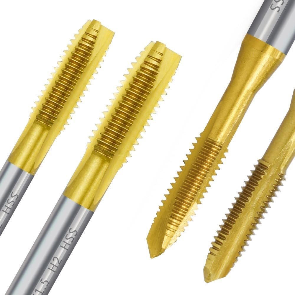 Punta da trapano for maschio a vite HSS M2-M16 Maschio for filettatura con scanalatura diritta for la lavorazione dei metalli Utensili manuali for trapano for maschi con rivestimento in titanio (Size