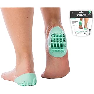 Tuli's Heavy Duty Heel Cups, Shock-Absorbing Cushion Insert for Plantar Fasciitis, Sever’s Disease, and Heel Pain, Made in The USA, Green, 1 Pair, Regular