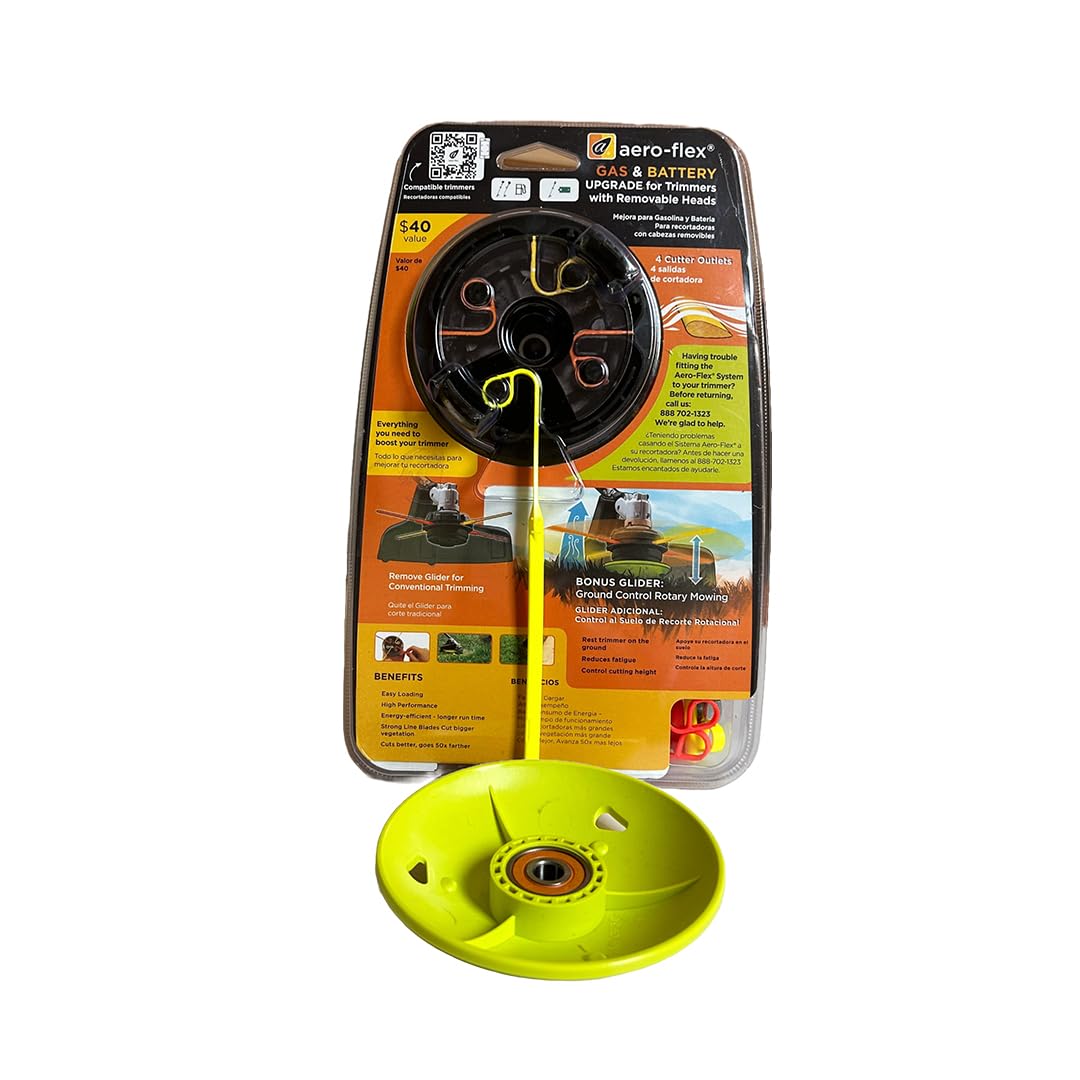 Aero-Flex® Universal Replacement Trimmer Head - Four Flexible line Blades - Fast & Easy to Change Flexible Blades | Saves Time - No More Trimmer Line