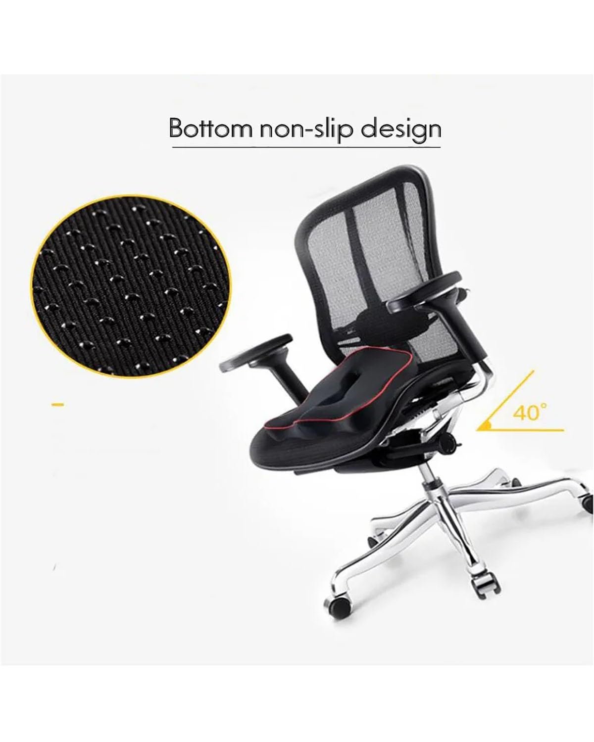 Coprisedile Auto Per Il Coccige Sciatica Sollievo Dal Dolore Lombare Memory Foam Cuscino Del Sedile Coccige Ortopedico Cuscino Per Sedia Da Ufficio Per Auto Cuscino Per Seggiolino Auto(-02-Black red)